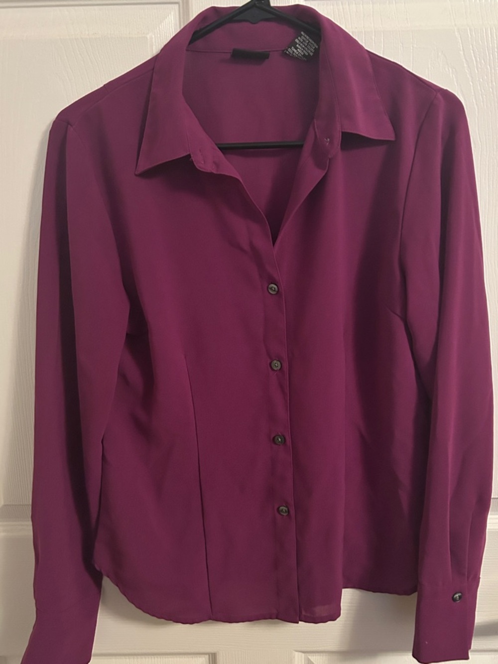 New York & Company Women's Button-Down Shirt in Plum